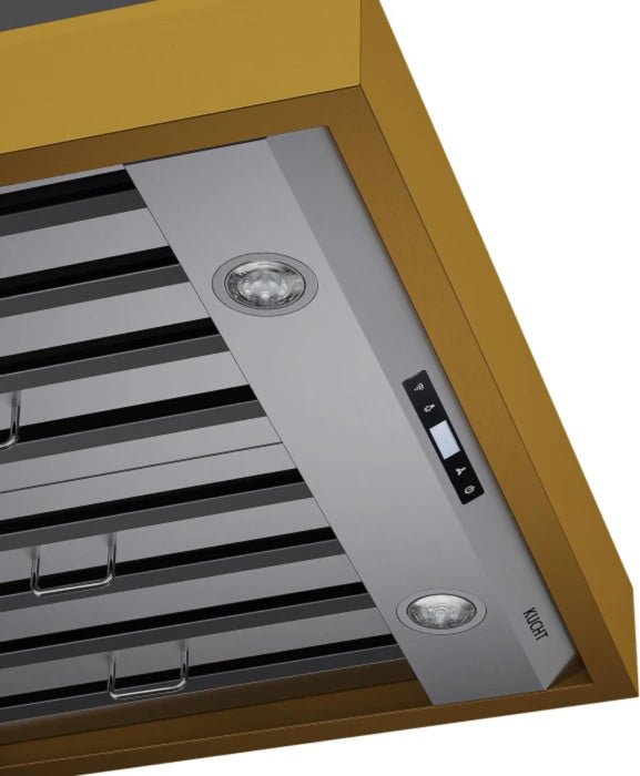Kucht KRH48SG Wall Mount Range Hood in Stainless Steel and Gold