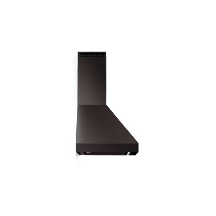 Verona 36-Inch Designer Series Gloss Black Chimney Wall Mount Range Hood with 600 CFM, 4 Speed Fan and LED Lighting