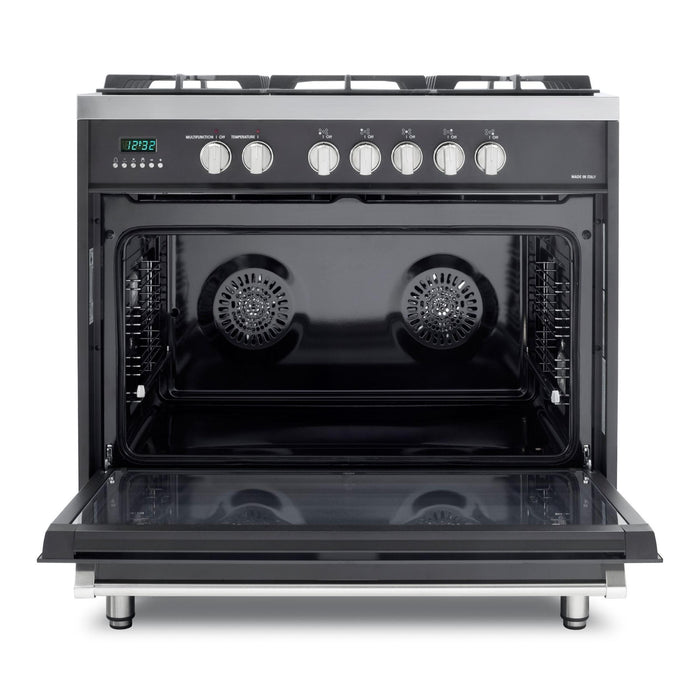 Verona 36-Inch 5.0 Cu. Ft. Colored Designer Series Dual Fuel Range with Five Sealed Burners and True European Convection Oven