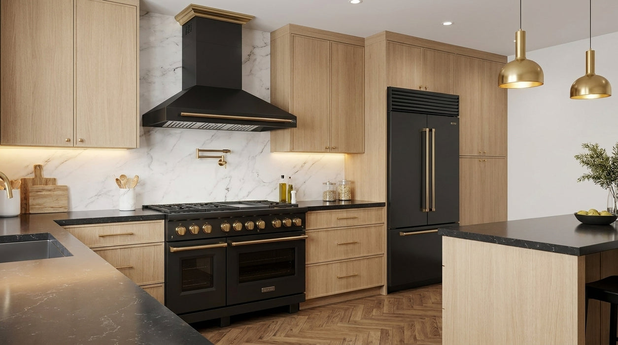 Forno Aria 48 Inch Wall-Mounted Range Hood in Black