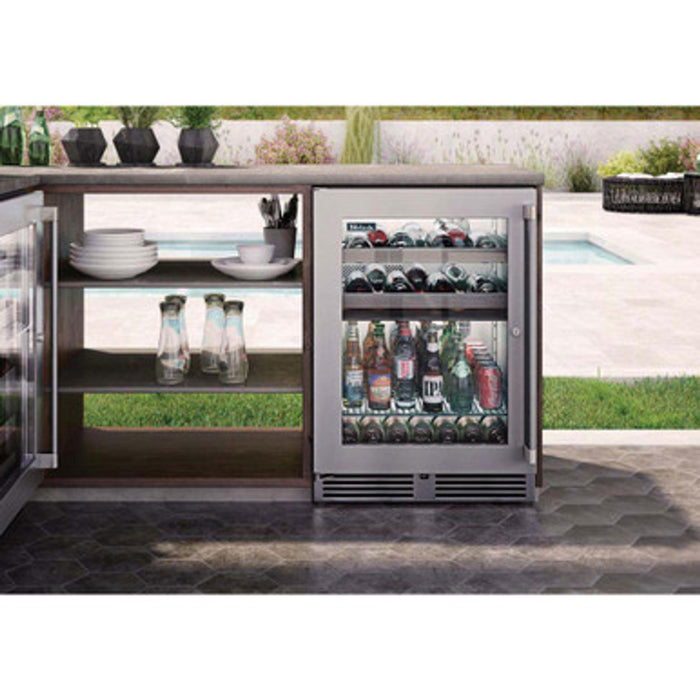 Perlick Signature Series 5.2 cu.ft Indoor Dual-Zone Refrigerator/Wine Reserve – Fully Integrated Panel-Ready Glass Door, Right Hinge, with Lock
