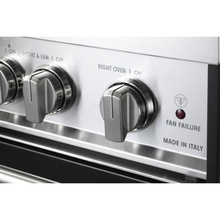 Verona Prestige 36-Inch Freestanding Matte Black Gas Range Double Oven With 5 Burners, 3.9 Cu. Ft. Total Capacity Convection Oven and Italian Design