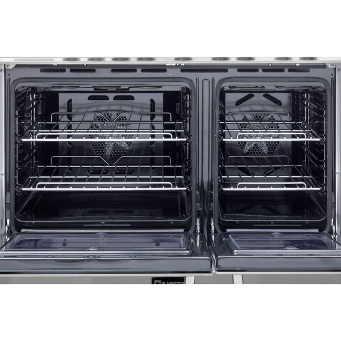 Verona Prestige 36-Inch Freestanding Stainless Steel Gas Range Double Oven With 5 Burners, 3.9 Cu. Ft. Total Capacity Convection Oven and Professional Performance