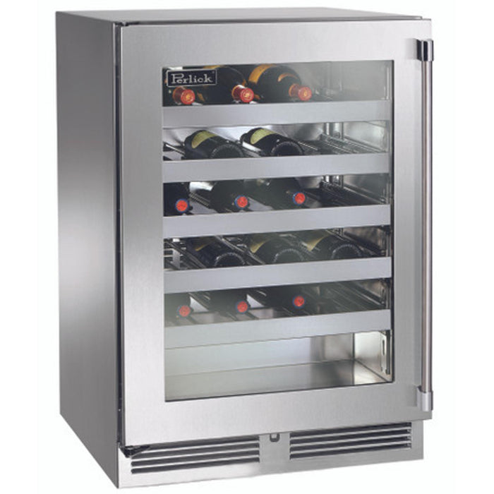 Perlick Signature Series 5.2 cu.ft Indoor Dual-Zone Wine Reserve w/ fully integrated. panel-ready glass door, hinge right, w/ lock