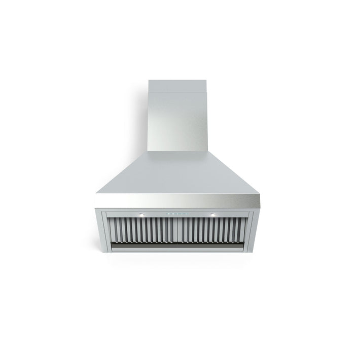 Verona 30-Inch Designer Series Chimney Wall Mount Range Hood with 600 CFM, 4 Speed Fan and LED Lighting