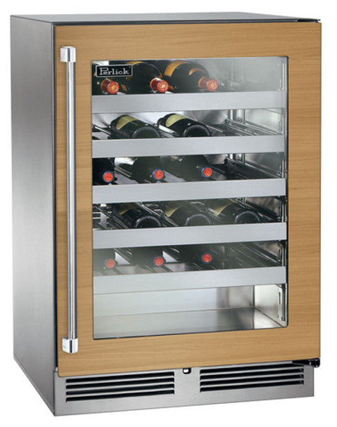 Perlick Signature Series 18" Outdoor Marine-Grade Wine Reserve, Panel-Ready Glass Door