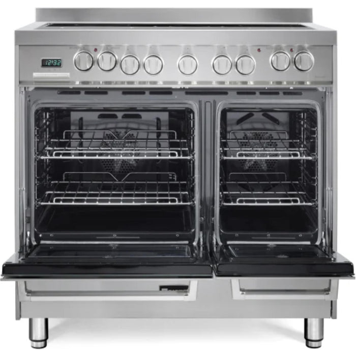 Verona Prestige 36-Inch Freestanding Stainless Steel Gas Range Double Oven With 5 Burners, 3.9 Cu. Ft. Total Capacity Convection Oven and Professional Performance