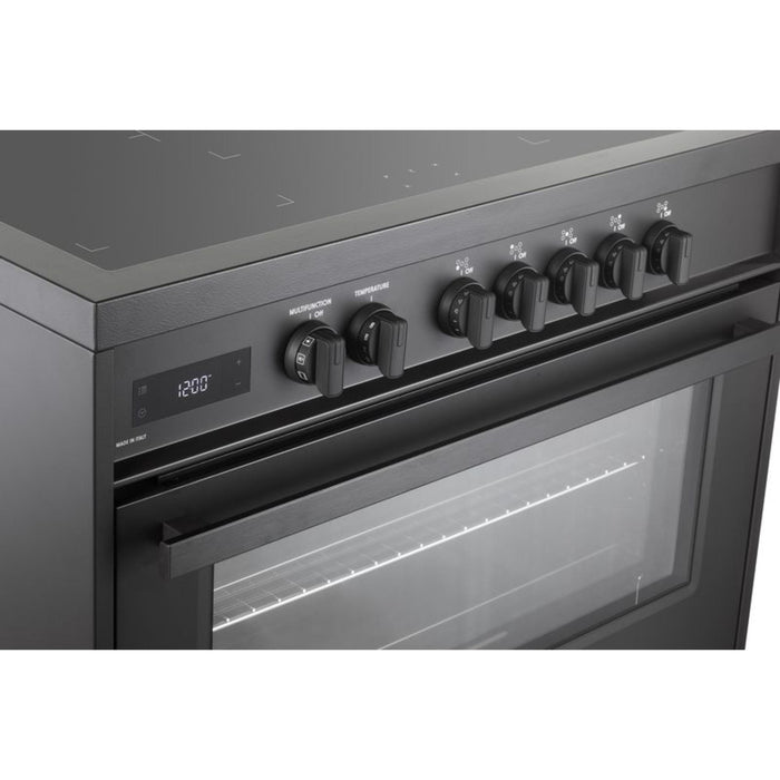 Verona Ultima Midnight 36-Inch Freestanding Full Black Induction Range With 5 EGO Burners, 5.0 Cu. Ft. European Convection Oven High Performance Italian Design