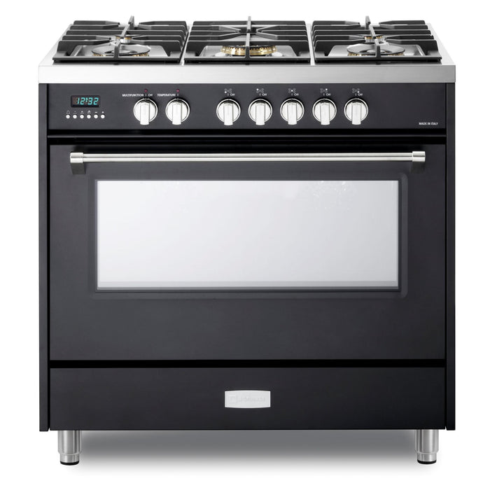 Verona 36-Inch 5.0 Cu. Ft. Colored Designer Series Dual Fuel Range with Five Sealed Burners and True European Convection Oven