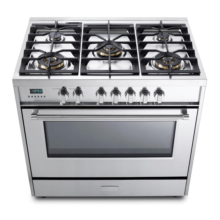 Verona 36-Inch 5.0 Cu. Ft. Colored Designer Series Dual Fuel Range with Five Sealed Burners and True European Convection Oven