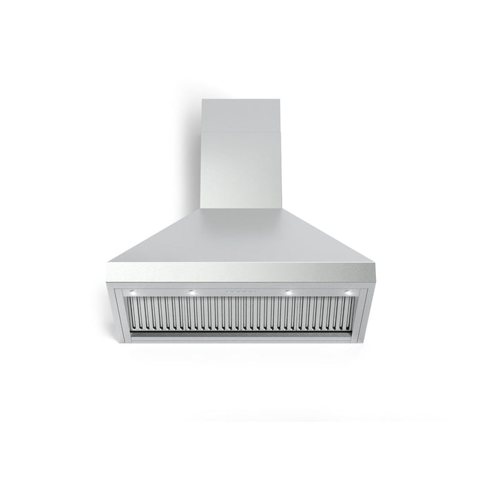 Verona 48-Inch Designer Series Chimney Wall Mount Range Hood with 1200 CFM, 4 Speed Fan and LED Lighting