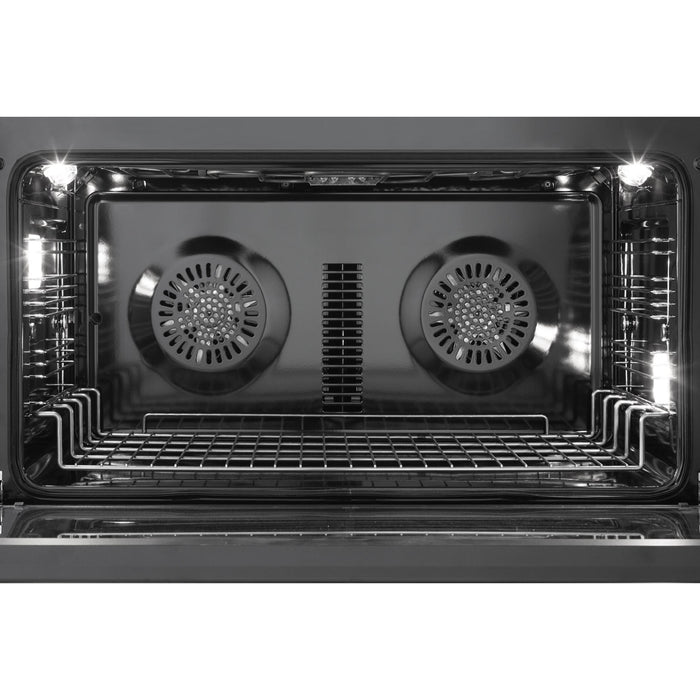Verona Ultima Midnight 36-Inch Freestanding Full Black Induction Range With 5 EGO Burners, 5.0 Cu. Ft. European Convection Oven High Performance Italian Design