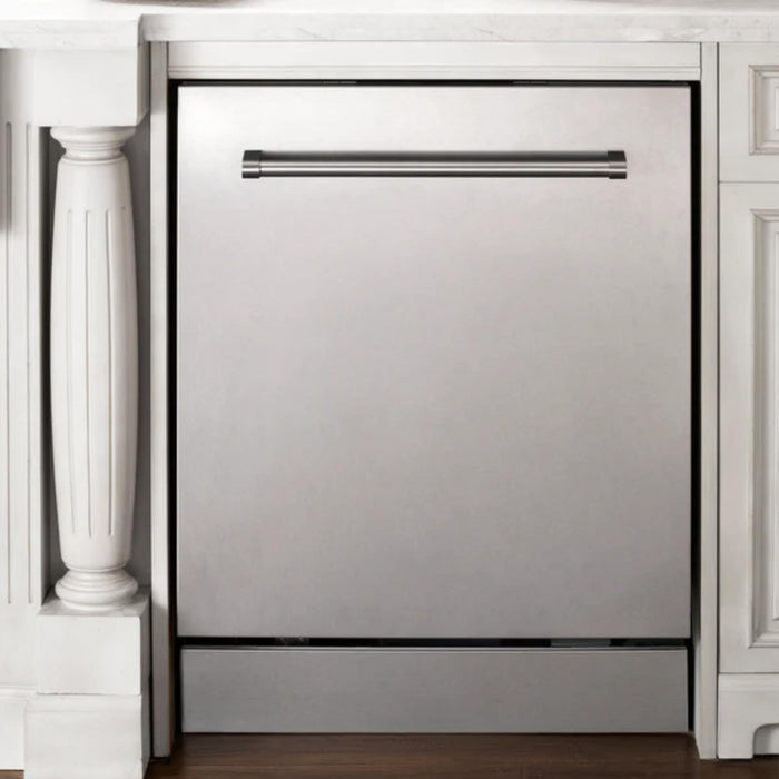 ZLINE 24-Inch Top Control Built-In Dishwasher with Stainless Steel Panel & Tub in Multi Color With Traditional Style Handle