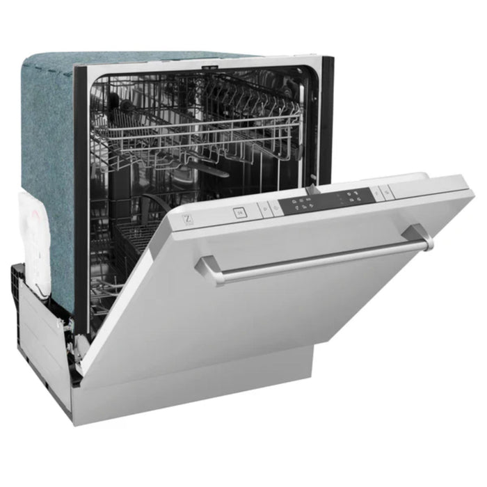 ZLINE 24-Inch Top Control Built-In Dishwasher with Stainless Steel Panel & Tub in Multi Color With Traditional Style Handle