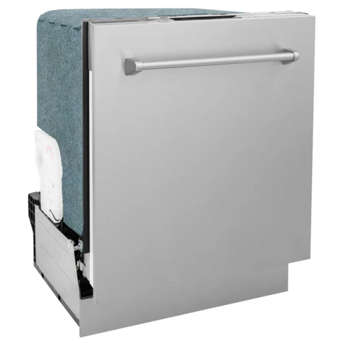 ZLINE 24-Inch Top Control Built-In Dishwasher with Stainless Steel Panel & Tub in Multi Color With Traditional Style Handle