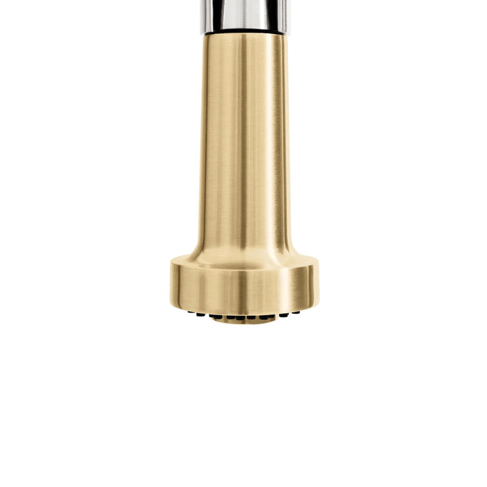 ZLINE Autograph Edition Apollo Pull-Down Spring Single Handle Kitchen Faucet in Brushed Nickel and Champagne Bronze