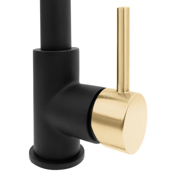ZLINE Autograph Edition Apollo Pull-Down Kitchen Faucet in Matte Black & Champagne Bronze