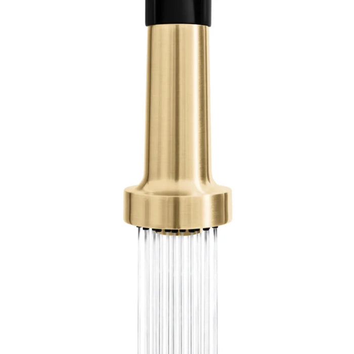 ZLINE Autograph Edition Apollo Pull-Down Kitchen Faucet in Matte Black & Champagne Bronze