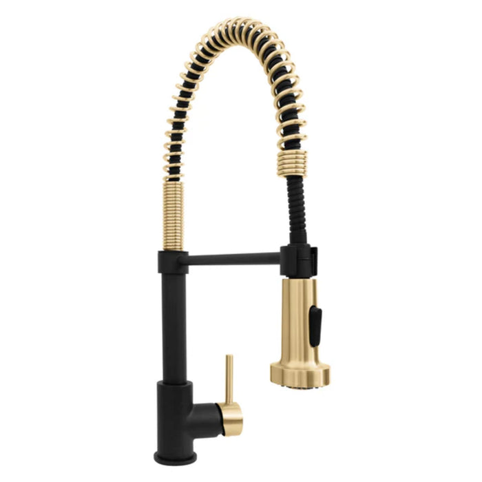 ZLINE Autograph Edition Apollo Pull-Down Kitchen Faucet in Matte Black & Champagne Bronze