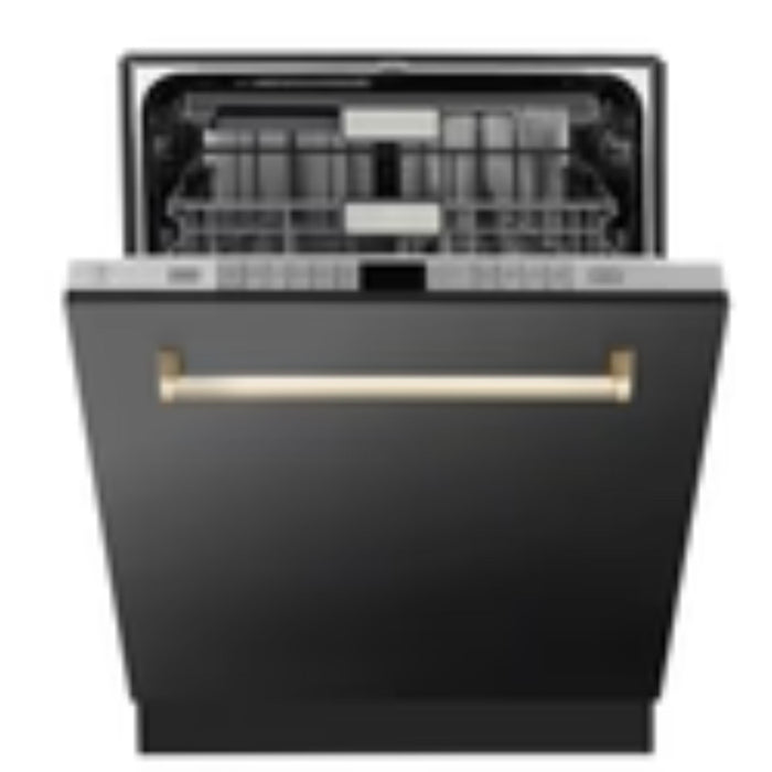 ZLINE Autograph Edition 24" Monument Series 3rd Rack Top Touch Control Tall Tub Black Stainless Steel Dishwasher