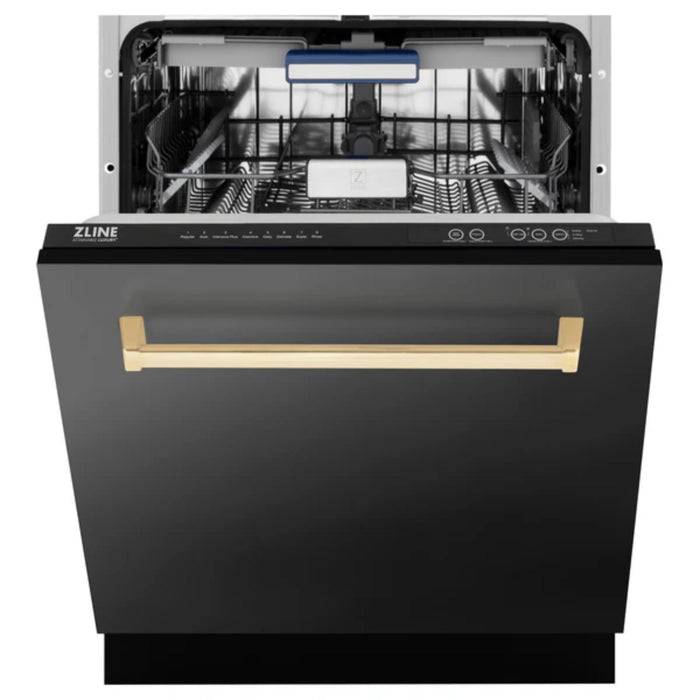 ZLINE Autograph Edition 24" Tallac Series 3rd Rack Black Stainless Steel Built-In Tall Tub Dishwasher