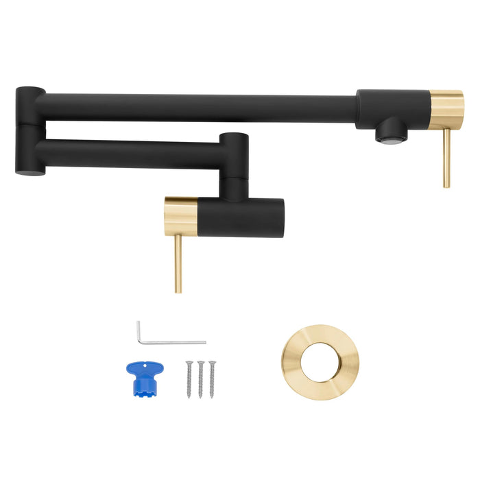 ZLINE Autograph Edition Gemini Pot Filler in Matte Black and Champagne Bronze