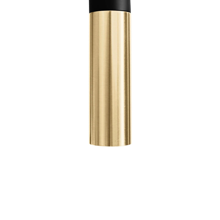 ZLINE Autograph Edition Gemini Pull-Down Single Handle Kitchen Faucet in Matte Black and Champagne Bronze