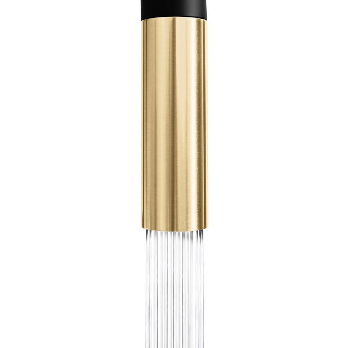 ZLINE Autograph Edition Gemini Pull-Down Single Handle Kitchen Faucet in Matte Black and Champagne Bronze