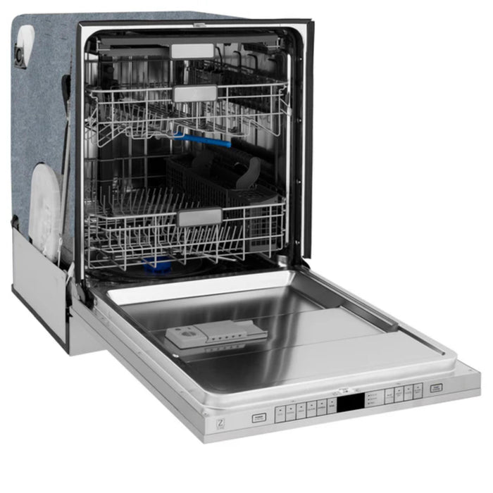 ZLINE Autograph Edition 24" Monument Series 3rd Rack Top Touch Control Tall Tub Black Stainless Steel Dishwasher