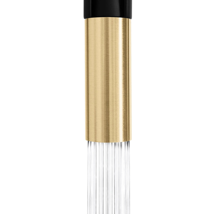 ZLINE Autograph Edition Sierra Pull-Down Spring Single Handle Kitchen Faucet in Matte Black and Champagne Bronze
