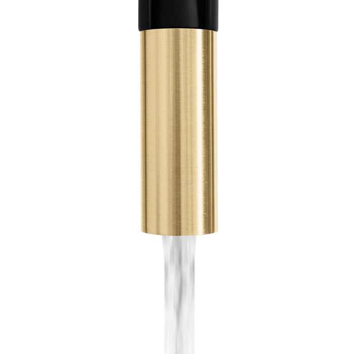 ZLINE Autograph Edition Sierra Pull-Down Spring Single Handle Kitchen Faucet in Matte Black and Champagne Bronze