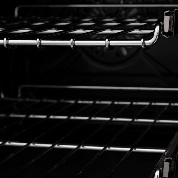 ZLINE 48"  Autograph Edition  Legacy Dual Fuel Range with 7 Burner Gas Cooktop and 2 Electric Ovens in Stainless Steel and Champagne Bronze Accents
