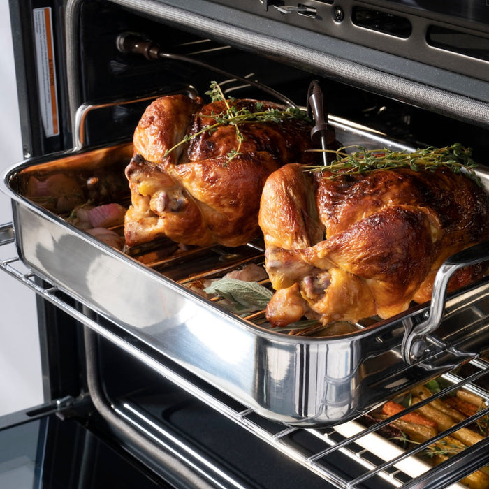 ZLINE 30" Autograph Edition Professional True Convection Single Wall Oven with Air Fry and Self Clean in Stainless Steel with Champagne Bronze Handle
