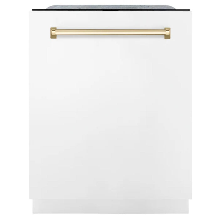 ZLINE Autograph Edition 24" Monument Series 3rd Rack Top Touch Control Tall Tub White Matte Dishwasher