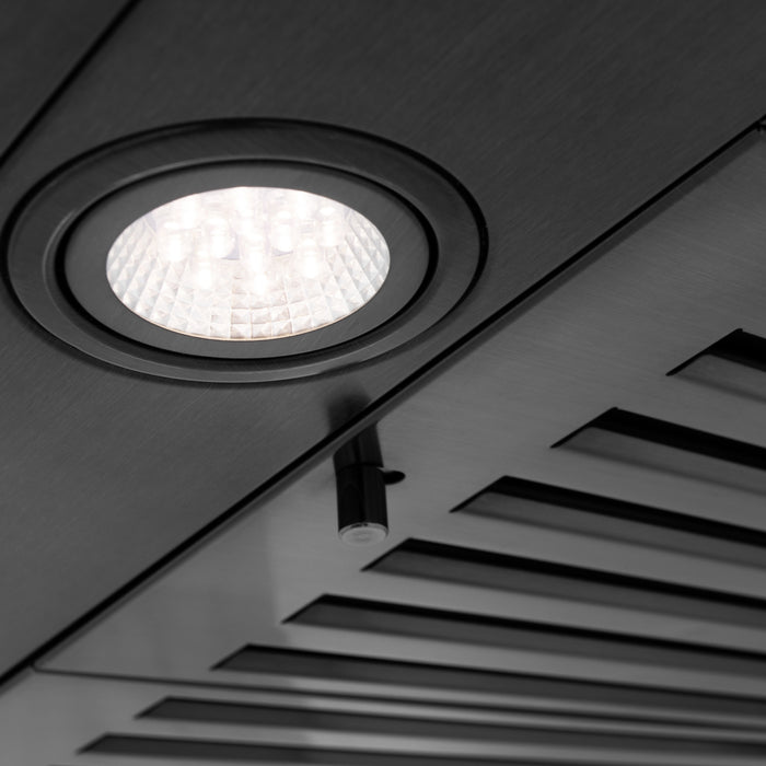 ZLINE 48" Convertible Vent Wall Mount Range Hood in Black Stainless Steel