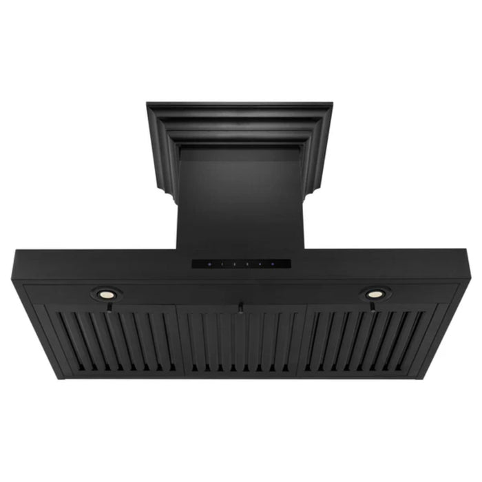 ZLINE Black Stainless Steel Wall Mount Range Hood with Crown Molding (BSKBNCRN)