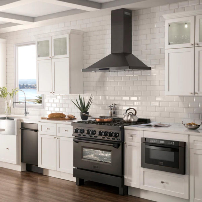ZLINE Wall Mount Range Hood in Black Stainless Steel