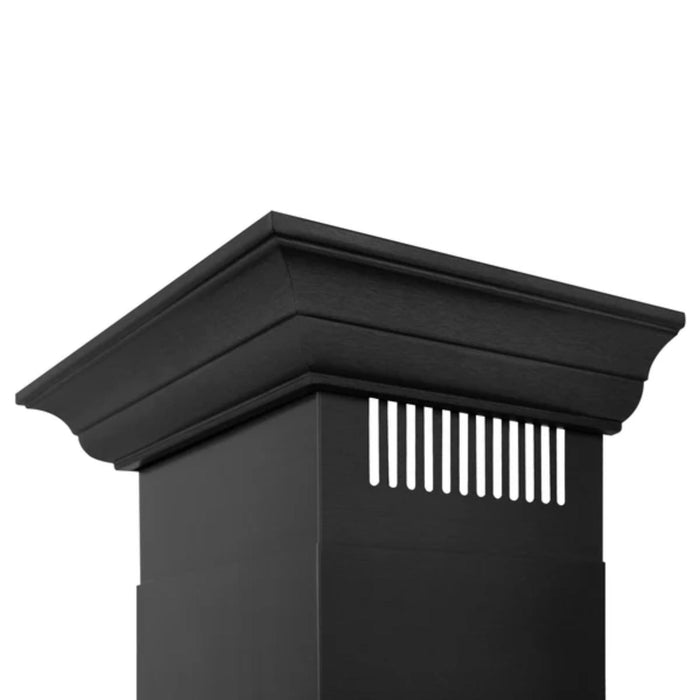 ZLINE Black Stainless Steel Wall Mount Range Hood with Crown Molding (BSKBNCRN)
