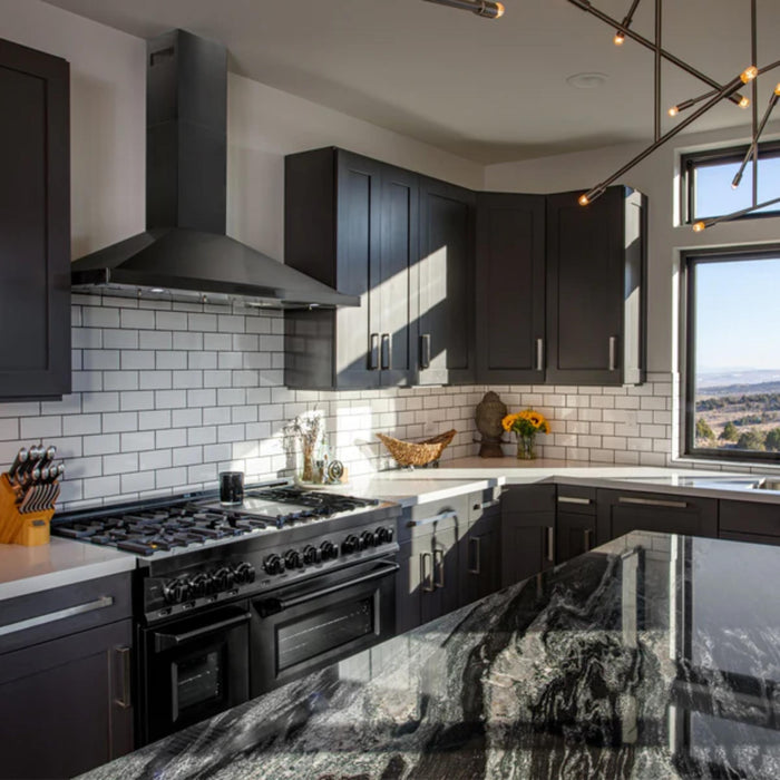 ZLINE BSKBN-CF Series Black Stainless Steel Convertible Wall Mount Range Hood with Charcoal Filters (BSKBN-CF Series)