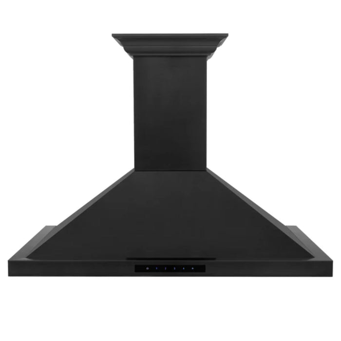 ZLINE Black Stainless Steel Wall Mount Range Hood with CrownSound Bluetooth Speakers (BSKBNCRN-BT)