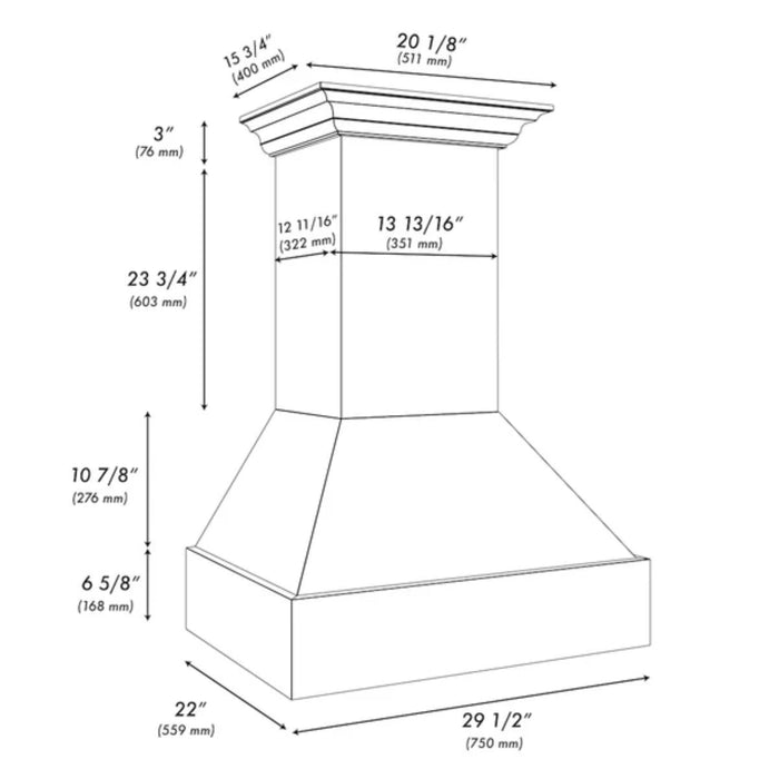 ZLINE 30" & 36" Wooden Wall Mount Range Hoods in Rustic Bright White Finish