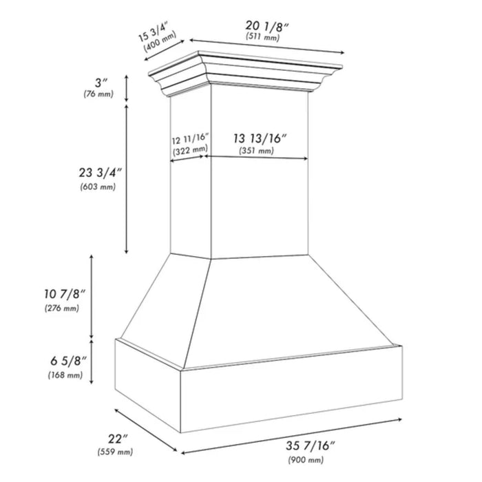 ZLINE 30" & 36" Wooden Wall Mount Range Hoods in Rustic Bright White Finish