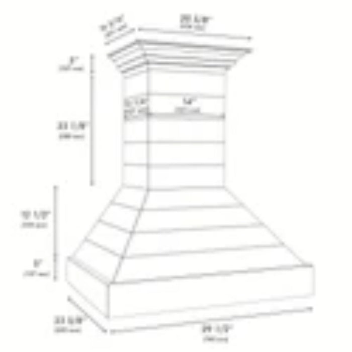 ZLINE 30" & 36" Wooden Wall Mount Range Hoods in Rustic Shiplap Bright White with Stainless Steel Accents