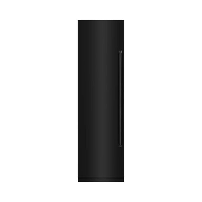 ZLINE 24-Inch Column Freezer in Black Stainless Steel with Graphite Gray Interior