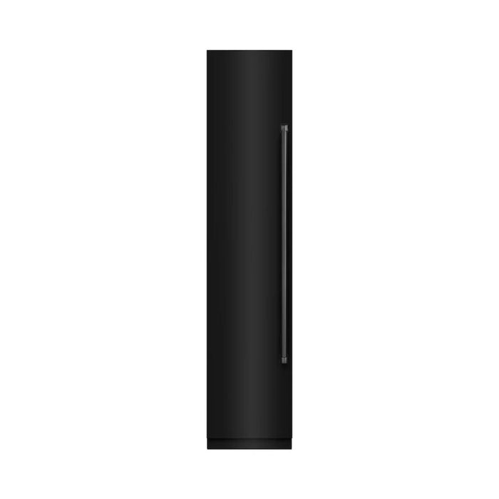 ZLINE 18-Inch Left Hinge Column Freezer in Black Stainless Steel with Graphite Gray Interior