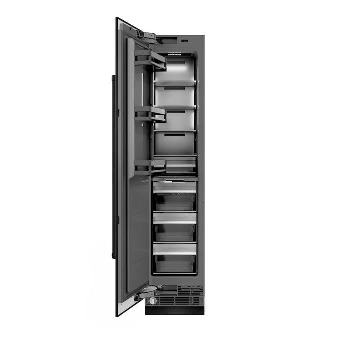ZLINE 18-Inch Left Hinge Column Freezer in Black Stainless Steel with Graphite Gray Interior