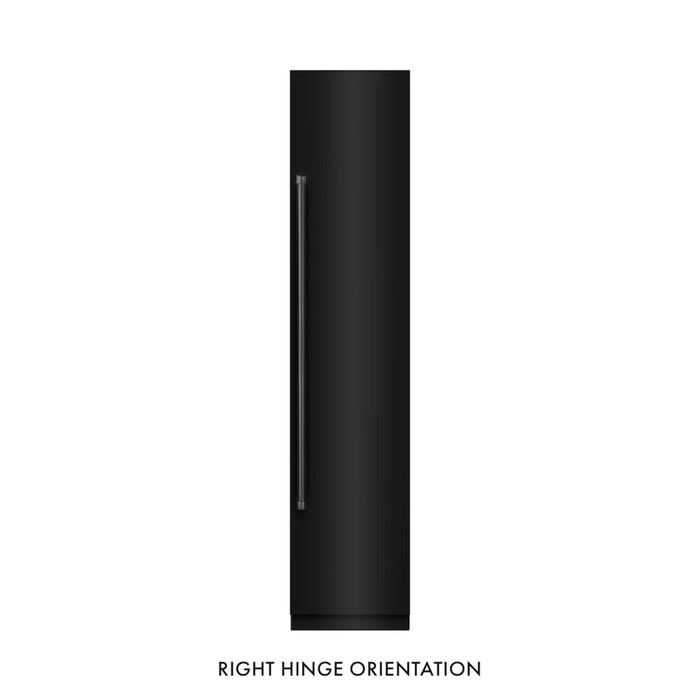 ZLINE 18-Inch Right Hinge Column Freezer in Black Stainless Steel with Graphite Gray Interior