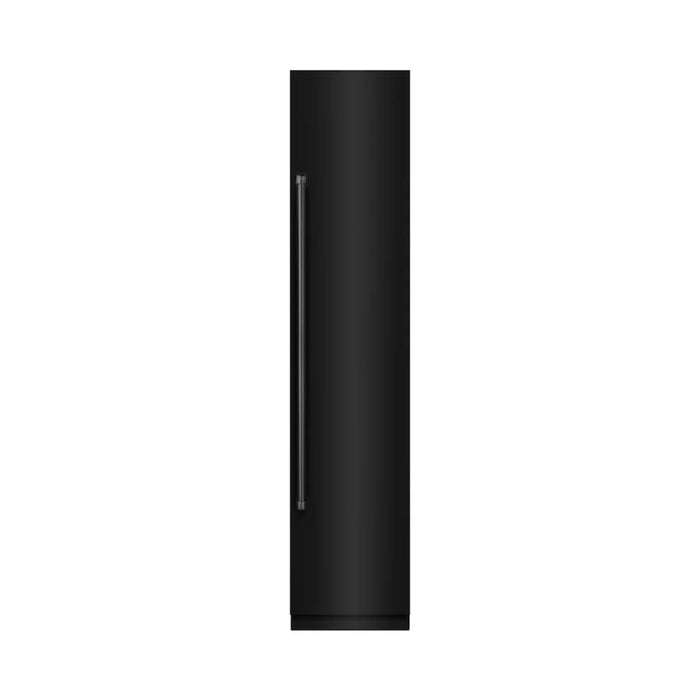 ZLINE 18-Inch Right Hinge Column Freezer in Black Stainless Steel with Graphite Gray Interior