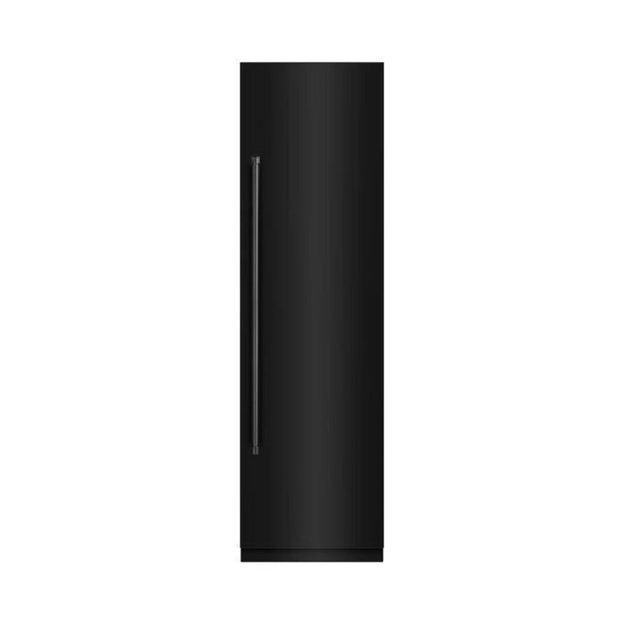 ZLINE 24-Inch Column Refrigerator in Black Stainless Steel with Graphite Gray Interior