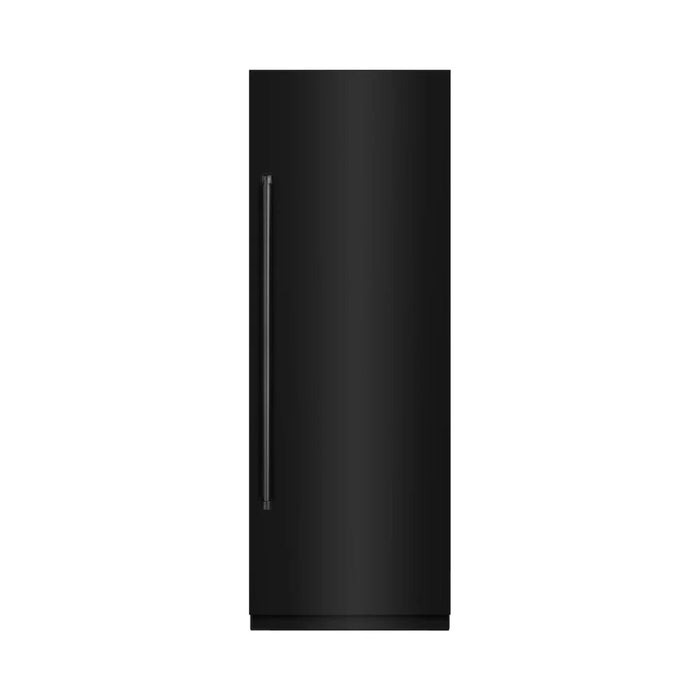 ZLINE 30-Inch Column Refrigerator in Black Stainless Steel with Graphite Gray Interior